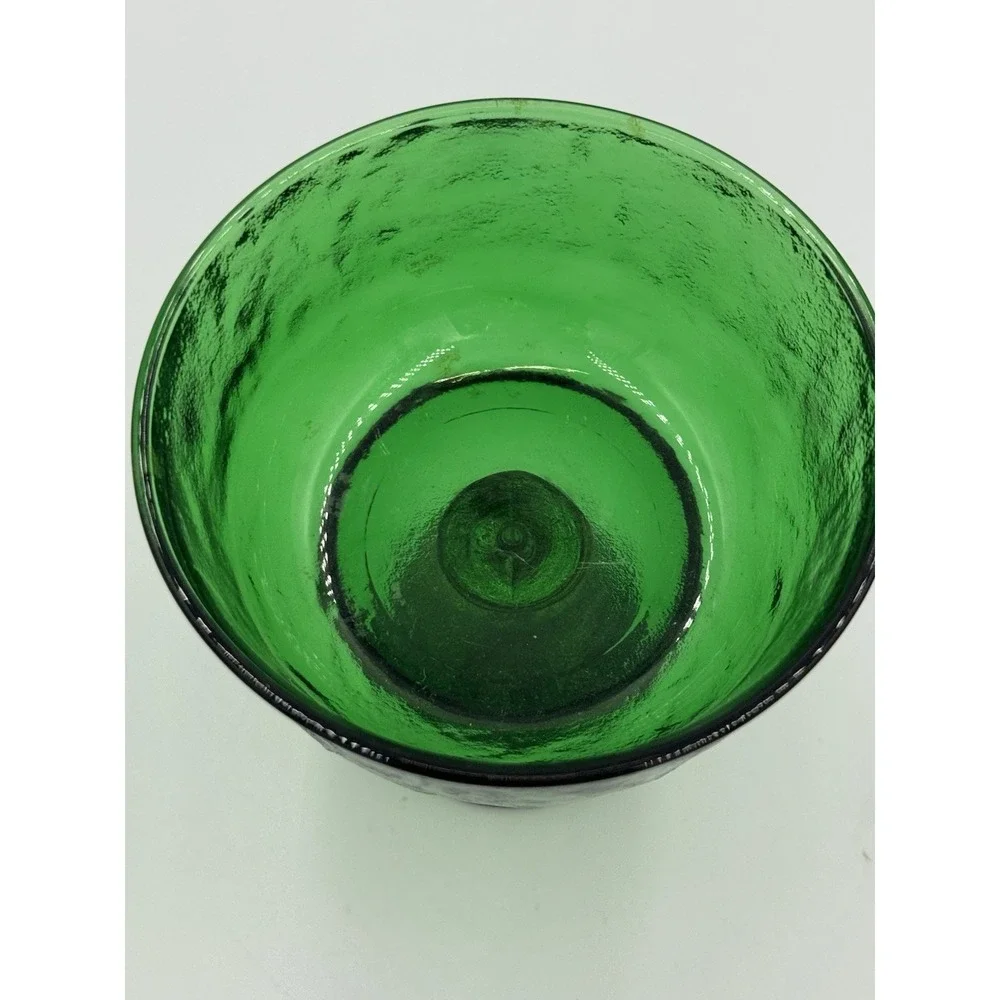 Vintage Green Metal Footed Compote Dish